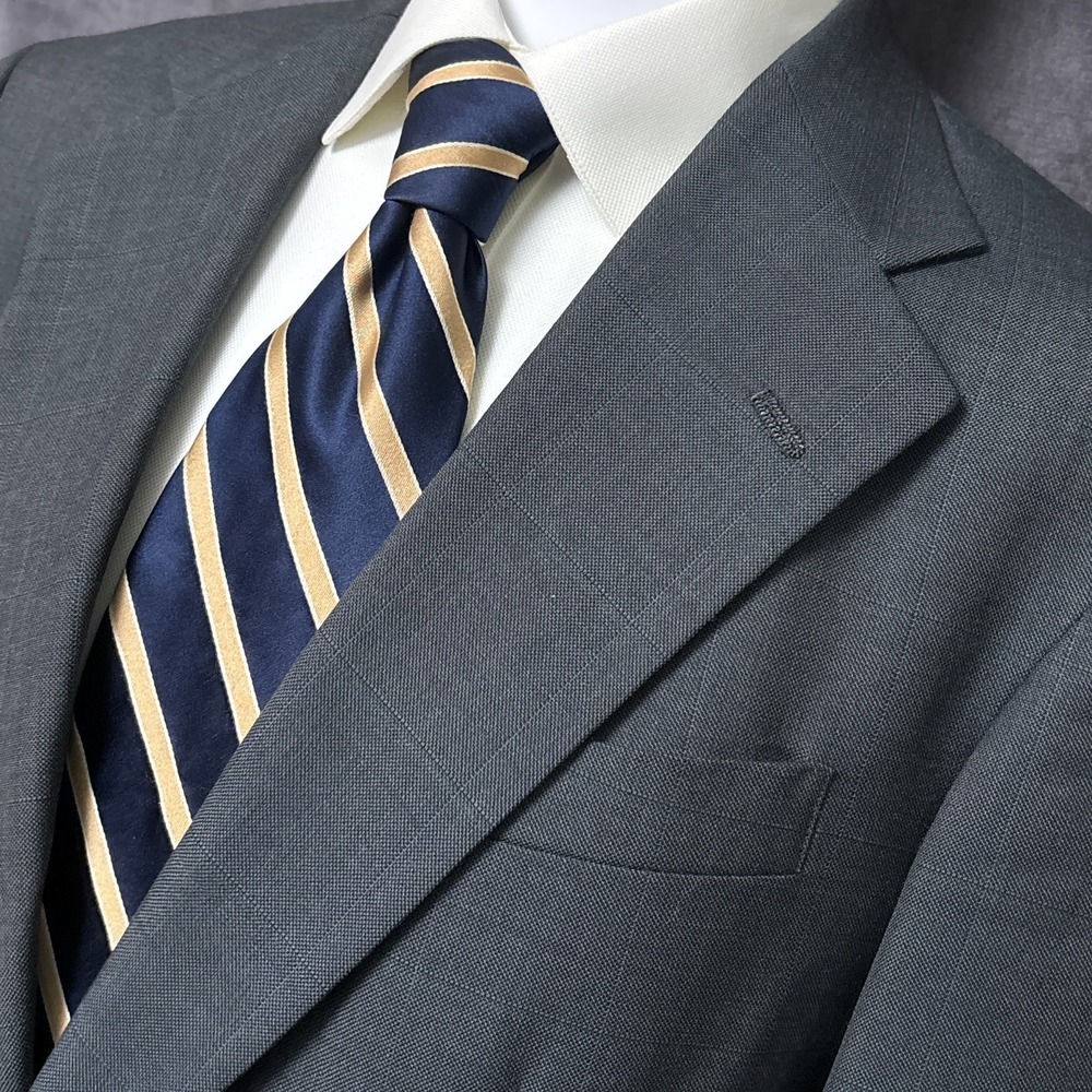 Vintage Polo University Ralph Lauren Sport Coat 42R Slim Fit Blue‎ Plaid Blazer
